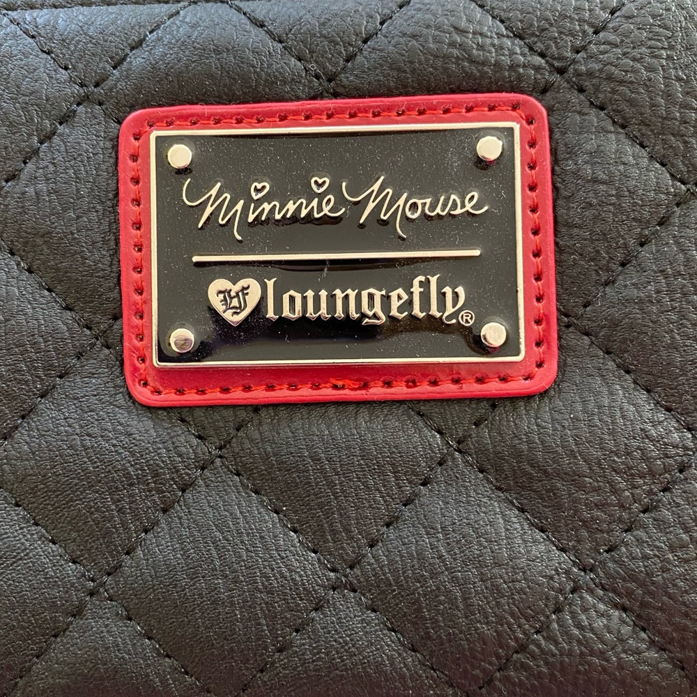 LOUNGEFLY DISNEY MINNIE MOUSE BLACK STUDDED WALLET - Picture 6 of 10